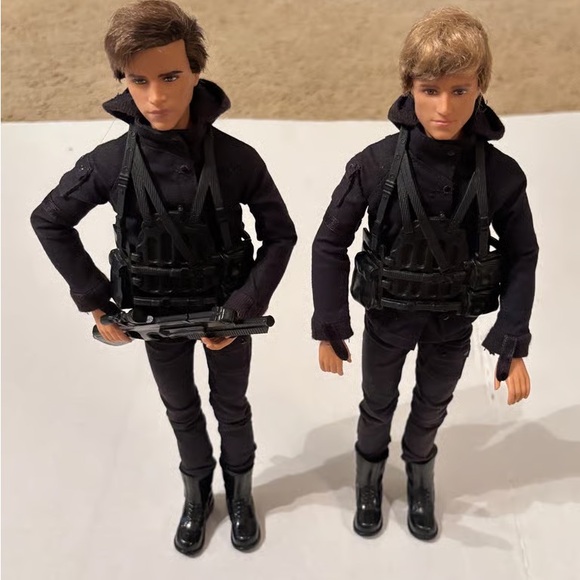 Barbie Action Figures with Black Tactical Gear